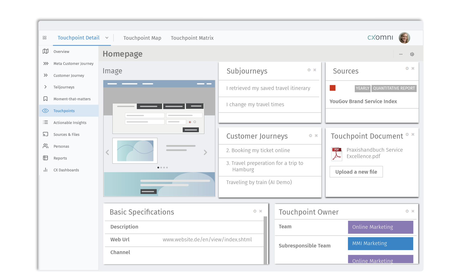 Touchpoint Detail View in cxomni